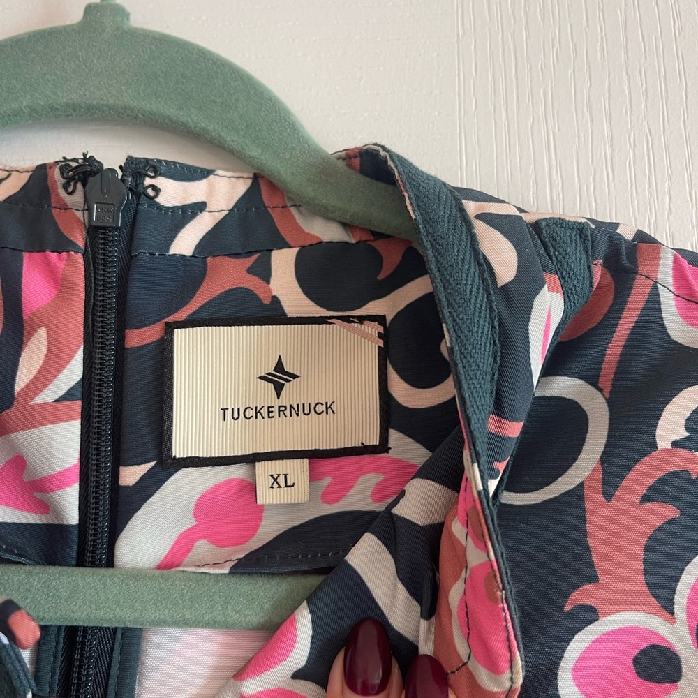 Tuckernuck Pink and Teal Printed A-Line Mini Dress - Picture 6 of 9